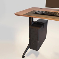 Braket dudukan PC dinding tugas berat, desain baja Modern mudah akses kabel komputer pemegang CPU untuk penggunaan kantor