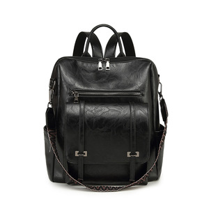 Mochila de mujer de cuero suave PU de alta calidad de estilo Retro, bolso de hombro de doble uso de gran capacidad, recién llegado transfronterizo - Product Image 3