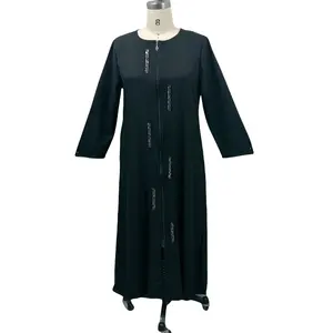 Высококачественное длинное платье с вышивкой на молнии кардиган toga Турция Ближний Восток Дубай Юго-Восточная Азия мусульманская женская Абая