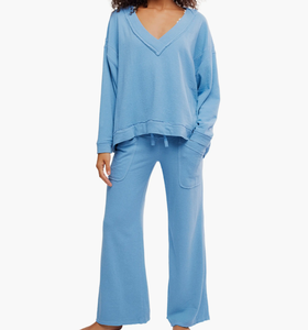 Conjunto de Pijama de Dos Piezas para Mujer, Ropa Casual de Primavera/Otoño, Pantalones con Cordón y Manga Larga - Product Image 1