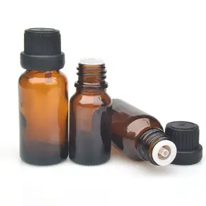 Botellas de aceite esencial de vidrio marrón, tapón y tapa para aromaterapia, fragancias, aceites cosméticos, 10ml