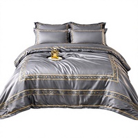 Parure de lit quatre pièces en Lyocell à impression numérique pour l'été, style nordique, personnalisable, pour climatisation, lavable en machine