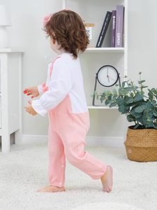 Conjunto de Mono de una Pieza sin Pies de Manga Larga Liso para Bebés Recién Nacidas - Ideal para Cumpleaños - Product Image 3