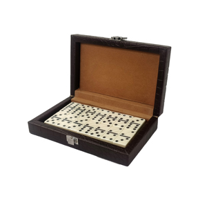 Juego de dominó de caja de piel de cocodrilo personalizado para estilo de torneo de lujo - Product Image 1