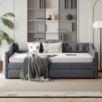 Willsoon Último Diseño Muebles de Dormitorio Modernos Sofá Cama Nido Individual Cama Doble Tapizada Panel de Contrachapado