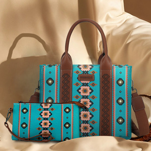 Sacs fourre-tout légers en PU, style <span class=keywords><strong>bohème</strong></span> <span class=keywords><strong>ethnique</strong></span> rétro, à fermeture éclair, prêts à l'emploi, pour la plage, les voyages et les trajets quotidiens – Vente chaude - Product Image 1
