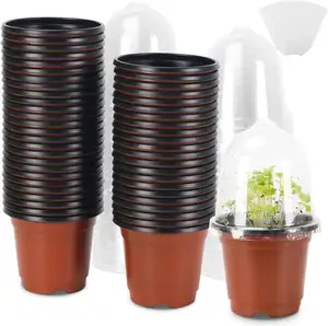 Macetas de vivero de 4 pulgadas y 6 pulgadas, maceta de plástico para plantas suculentas, esquejes, trasplantes, plántulas