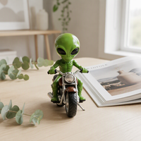 Statue d'alien en résine fantaisie - Alien léger avec signe de la paix pour la maison, le bureau, le bar, la salle de jeux, le bureau, l'étagère, la table de travail, la table basse
