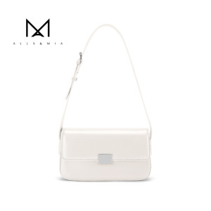 Borsa a Spalla Minimalista in PU per Donna, Elegante Borsetta Sottobraccia con Chiusura a Patta, Colore Unico, in Poliestere per Uso Quotidiano e Ufficio - Product Image 4