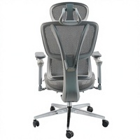 Chaise de bureau ergonomique en maille à commande filaire avec soutien lombaire réglable, accoudoirs réglables, design pivotant et base chromée pour bureau