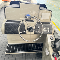 Yacht sportif moderne de haute qualité en fibre de verre, bateau ponton commercial pour fêtes avec moteur hors-bord, certifié CE, garantie de 3 ans