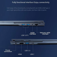 OEM Intel Dual-Screen 16" +14" Laptop Core I10855M 8GB RAM 256GB SSD Business-Laptop Win 11 1-Jahres-Garantie Englische Tastatur
