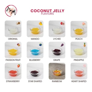Grape Flavor 3.85kg Coconut Jelly Nata de Coco For Premium Cafes star shaped Craft boba soft texture - Product Image 3