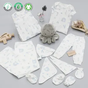 2023 Gdt Nieuwste Ontwerp Aan Te Passen 12 Stuks Baby Geschenkdoos Pasgeboren Baby Onesie Nachtkleding Cadeau Set Biologisch Katoen Baby Kleding Set