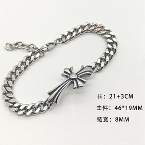 Bracciale Unisex in Acciaio Inossidabile con Motivo a <span class=keywords><strong>Trifoglio</strong></span> Retrò, Personalizzato e di Tendenza, Modello di Gioielleria di Grande Successo Transfrontaliero - Product Image 5
