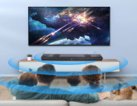 Barre de son Home Cinéma avec télécommande, caisson de basses intégré, interfaces multiples (Aux USB Optique)