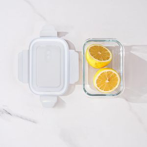 Large Meal Prep Kitchen Microwavable Airtight High Borosilicate Lunch Box Glass for Food Storage <b>Container</b> Set with Locking <b>Lid</b> - Product Image 3