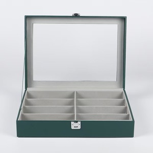 Lusso da viaggio grande capacità in pelle scatola portaoggetti quadrato per gli occhiali da <span class=keywords><strong>uomo</strong></span> da donna comodo accessorio da toletta - Product Image 4
