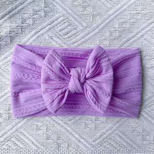 Bandeau pour cheveux bébé en tissu élastique large, fait main, pour usage domestique, super doux, matériau sûr, avec nœud - Product Image 1