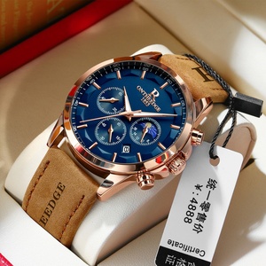 Nuevo Reloj Deportivo de Cuarzo para Hombre AX, Elegante y Moderno, Correa de Cuero de 22 mm, Esfera de Cristal de Zafiro, Caja de Acero Inoxidable, Visualización de Fecha - Product Image 4