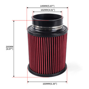Filtro de aire de alto flujo de 102 mm, rojo, 160 mm de diámetro, para mejora de automóviles E9289 - Product Image 1