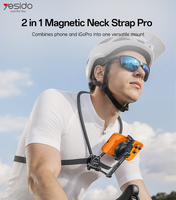 Yesido 360 Rotatable Magnetic + Clamping Soft Neck Strap 2-in-1 Penyangga Ponsel Gantung Leher C232
