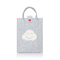 Tas Belanja dari Kain Felt Polyester yang Dapat Digunakan Kembali, Tas Jinjing Awan Senyum Lucu untuk Wanita dan Anak Perempuan, Hadiah Ulang Tahun, Tas Hadiah Grosir, Custom