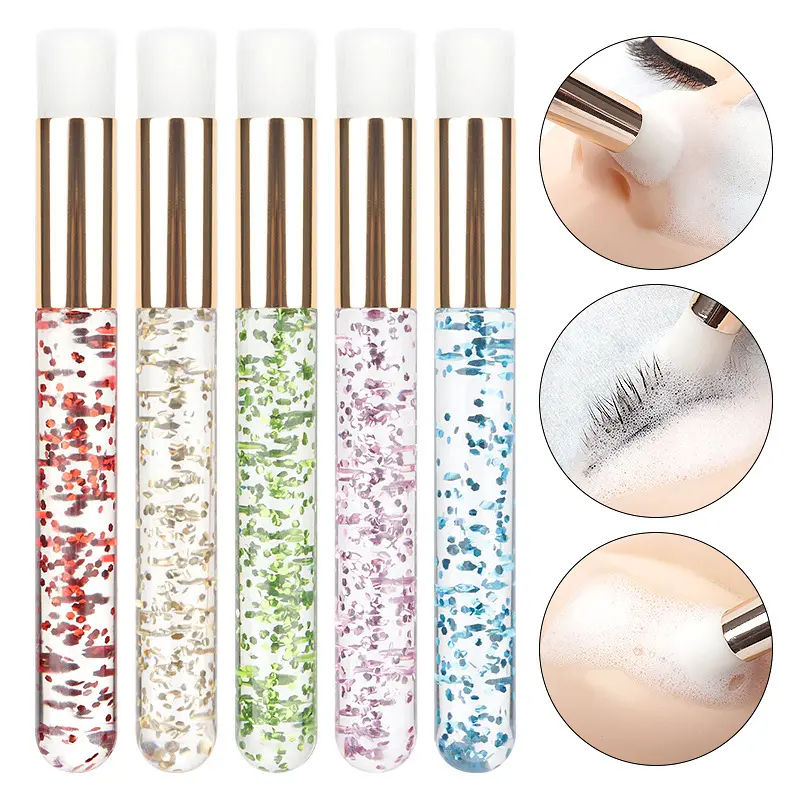 Jaunty Sky Private Label Cleansing Brush Facial Cleaner Eyelash Cleaning Brush Wooden Handle Multi-functional Makeup Brush