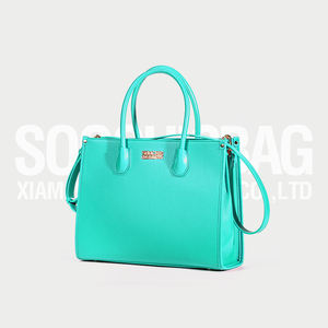 <span class=keywords><strong>Soochic</strong></span> Robe Décontractée Rouge Foncé Faux Cuir Sacs À Main Boutique Logo En Métal Dames Sac À Main Deux Poignées Doré Stand Femmes Sac À Bandoulière - Product Image 4