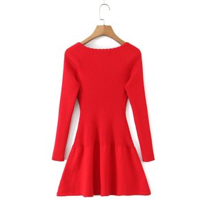 เดรสทรงเข้ารูปคอปกถักลูกไม้สไตล์เจนนี่ปี 2025 - Product Image 2