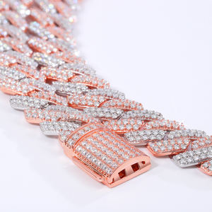 חם מכירה שני טון 10 מ "מ vs צמיד מויסאניט 925 מוצק כסף עגול שרשרת שרשרת קוביה גברים כיסו את תכשיטי היפ הופ - Product Image 3