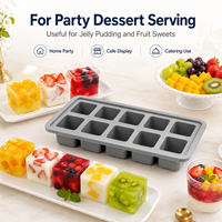 Moule à dessert en silicone à 10 cavités carrées pour gelée, pouding, bonbons et service de fête