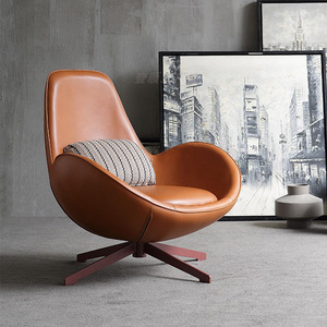 レザー swivel chair スウィベルチェア 赤 1人掛けソファ 回転椅子