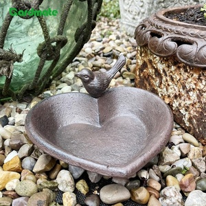 Mangiatoia per Uccelli in Ghisa a Forma di <span class=keywords><strong>Cuore</strong></span>, per Semi, Noci, Palline di Grasso e Acqua, Vasca per Uccelli da Giardino - Product Image 3