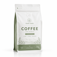 Sachet de café blanc personnalisé avec valve, fond plat, pochette minimaliste pour emballage de grains de café torréfiés clairs - Fournisseur