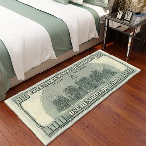 Poliéster personalizado 100 dólares, diseño único impreso forma de dólar de EE. UU. antideslizante Puerta de bienvenida alfombra personalizada alfombra en línea/ - Product Image 2