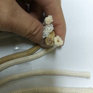 Cordón redondo 100% algodón con puntas metálicas, extremo de cuerda con acabado especial, accesorios de ropa para sudaderas, pantalones y chaquetas. - Product Image 4