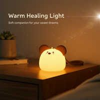 Veilleuse en silicone pour enfants, lampe LED mignonne de dessin animé, rechargeable par USB, toucher doux, éclairage relaxant pour la chambre à coucher