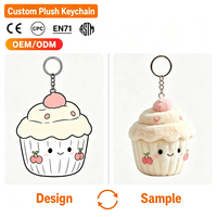 Porte-clés en peluche doux et mignon en forme de crème glacée de dessin animé, couleurs et logo personnalisables, sur commande, vente en gros, cadeau de fête pour enfants
