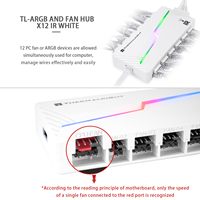 Thermalright X12 ARGB et Fan Hub PWM 4Pin 5V 3Pin Sync avec télécommande IR PC Case Fan Splitter