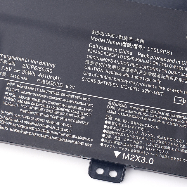High Quality Notebook Batteries L15L2PB1 for Lenovo for Yoga L15L2PB1 Laptop Battery 7.6V 35Wh 4610mAh Stock Available