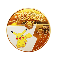 NOUVELLES pièces de monnaie Pokemon en or et argent, pièce commémorative dorée Pikachu, pièce de monnaie en métal ronde Pokemon Charizard, pièces de monnaie de collection Pokemon