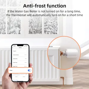 Vanne de radiateur thermostatique intelligente TRV Tête de vanne de thermostat programmable Zigbee de conception moderne pour application dans la salle de bain