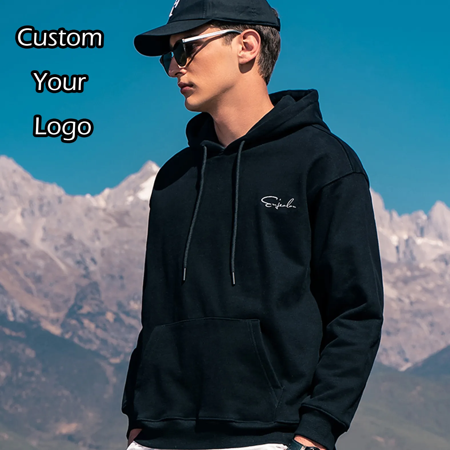 OEM Người Đàn Ông Hoodie Set Áo 50% Cotton 50% Polyester Dài Tay Áo In Quá Khổ Áo Thun Hoodies