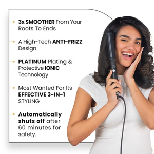 Cepillo Térmico Eléctrico Portátil para Alisar y Rizar el Cabello con Doble Calentador PTC - Product Image 4