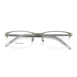 Gafas de hombre Danyang semimontura de aleación con patillas antideslizantes rectangulares 34624, lentes acrílicas de media montura - Product Image 1