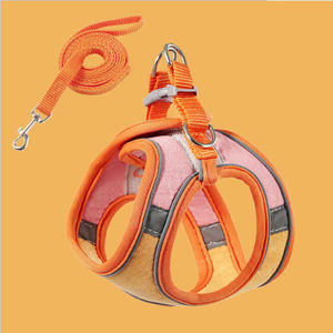 Tali dan kekang hewan peliharaan, Suede reflektif dapat diatur warna-warni lembut tali anjing kucing grosir - Product Image 2