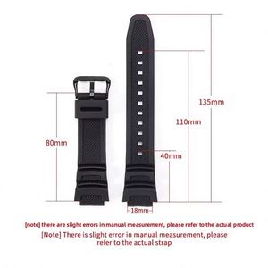 Bracelet de montre respirant en silicone de 18 mm pour <span class=keywords><strong>Casio</strong></span> W-218H/<span class=keywords><strong>F</strong></span>-108 AE1200/1000/1300 - Product Image 4