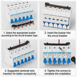 Connecteur électrique 1PLE RCBO Comb Busbar 63A de type broche en cuivre étamé pour disjoncteur 1P+N DPNLE, norme CE ISO 100A - Product Image 5