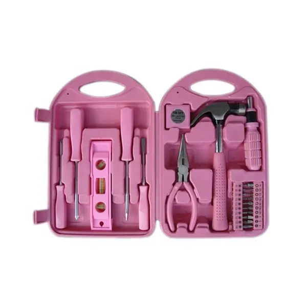 China Herstellung Großhandel 29PCS Mini Pink Tool Kit Werkzeuge her ramie ntas de autos